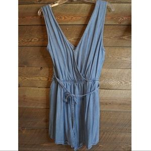 En Creme Denim Romper